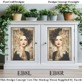 Papier Mousseline Femme à cheveux bouclés, Portrait de mosaïque EB8R