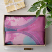 Papier Mousseline Femme à cheveux bouclés rose néon et bleu Sully (Cadeau)