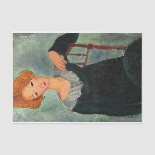 Papier Mousseline Femme aux cheveux rouges par Amedeo Modigliani (Recto)