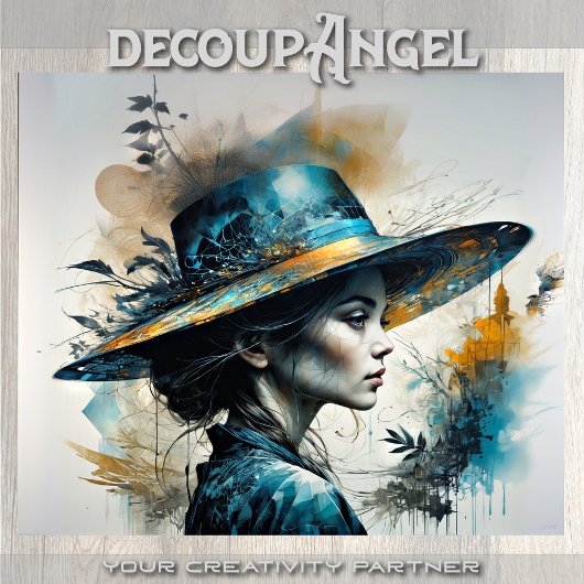 Papier Mousseline Femme avec casquette - découpage -