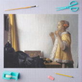 Papier Mousseline Femme avec collier de perles, Johannes Vermeer (Artisanat)