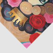 Papier Mousseline Femme Avec Couronne Or Découpage (Détail)