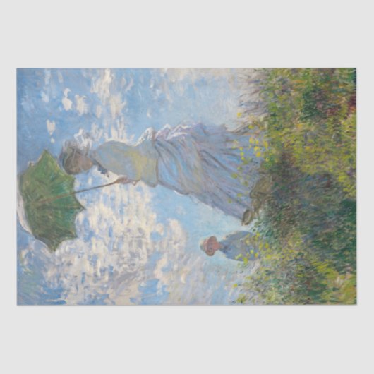 Papier Mousseline Femme avec un parasol par Monet Shabby Chic (Recto)