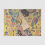 Papier Mousseline Femme avec ventilateur par Gustav Klimt<br><div class="desc">Gustav Klimt est l'un des artistes Art Nouveau les plus célèbres du genre. Il a été actif à la fin du 19ème / début du 20ème siècle.</div>