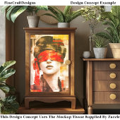 Papier Mousseline Femme aveugle Art Abstrait DM7LF Découpage