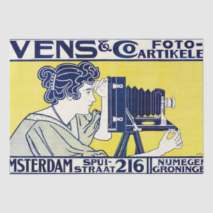 Papier Mousseline Femme caméra, photographe, Van Caspel