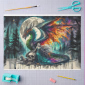 Papier Mousseline Femme crâne dragon (Artisanat)