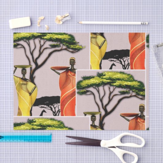 Papier Mousseline Femme dans le jardin (Artisanat)