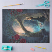 Papier Mousseline Femme dans les bois Imaginaire Portrait Art (Artisanat)