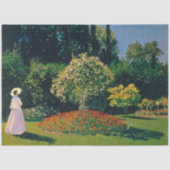 Papier Mousseline Femme dans un jardin, Monet (Recto)