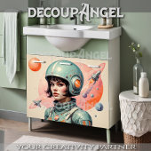 Papier Mousseline Femme de l'âge atomique dans l'espace #1 Découpage