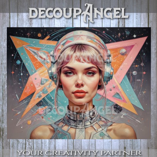 Papier Mousseline Femme de l'âge atomique dans l'espace #4