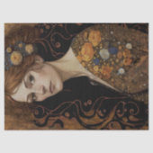 Papier Mousseline Femme de style Klimt avec des fleurs Découpage (Recto)