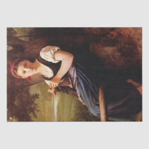 Papier Mousseline Femme de tricot par William-Adolphe Bouguereau