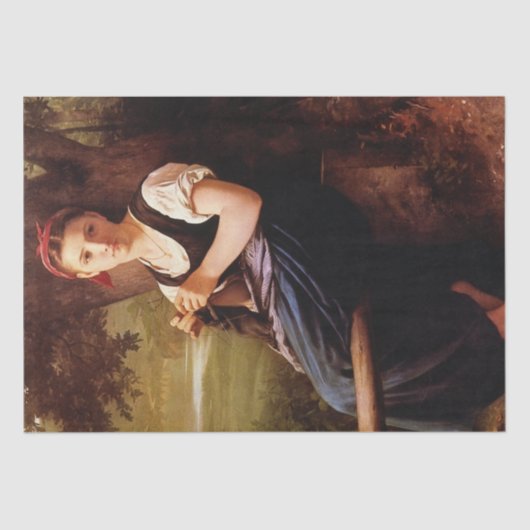 Papier Mousseline Femme de tricot par William-Adolphe Bouguereau (Recto)