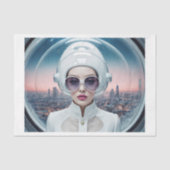 Papier Mousseline Femme des années 1950 dans de grandes verres et en (Recto)