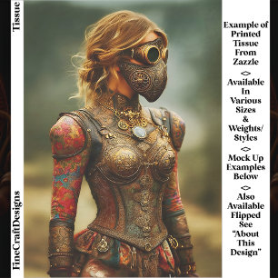 Papier Mousseline Femme Dystopique Steampunk, Découpage Armure EK3R