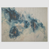 Papier Mousseline Femme en bleu - Découpage fumée (Recto)