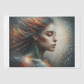 Papier Mousseline Femme en mosaïque aux couleurs pastel (Recto)