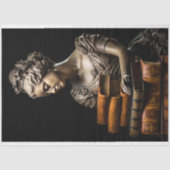 Papier Mousseline Femme en pierre avec livres 1 papier découpage (Recto)