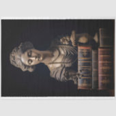 Papier Mousseline Femme en pierre avec livres 2 papier découpage (Recto)