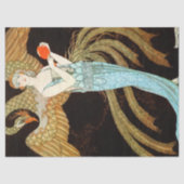 Papier Mousseline Femme En Robe Bleue (Recto)