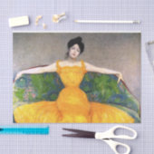 Papier Mousseline Femme en robe jaune (par Max Kurzweil) (Artisanat)