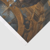 Papier Mousseline Femme en robe renaissance dans une salle baroque (Détail)