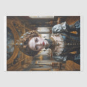 Papier Mousseline Femme en robe renaissance dans une salle baroque (Recto)