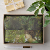 Papier Mousseline Femme en vert (Le rêve du jour) (par D.G. Rosetti) (Cadeau)