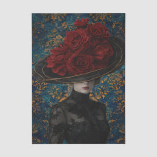 Papier Mousseline Femme française victorienne découpage de chapeau d
