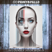 Papier Mousseline Femme futuriste à code-barres