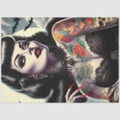 Papier Mousseline Femme gothique tatouée (Recto)