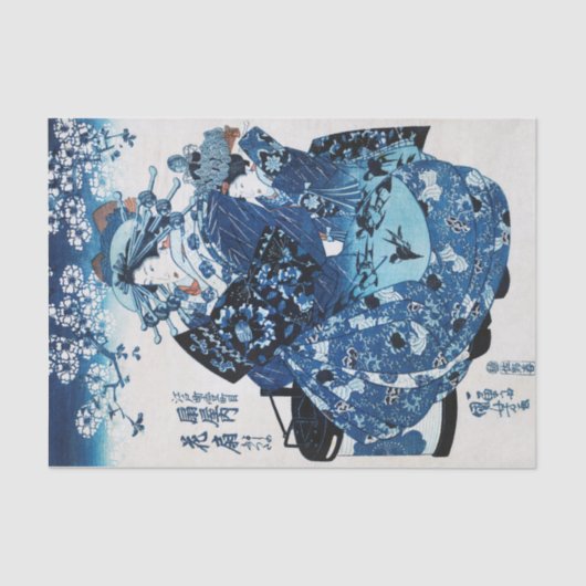 Papier Mousseline Femme japonaise Geisya, Kuniyoshi, Ukiyo-e (Recto)