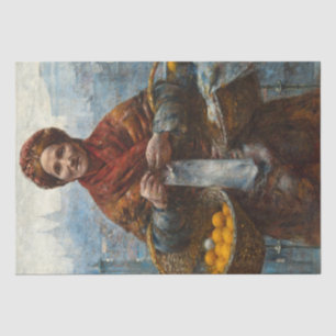 Papier Mousseline Femme juive pauvre qui vend des oranges en Pologne