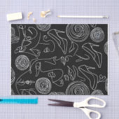 Papier Mousseline Femme moderne Abstrait dans la ligne (Artisanat)