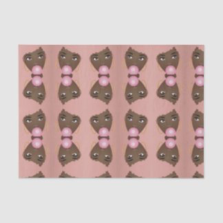 Papier Mousseline Femme noire, Afro rose, Bubblegum rose