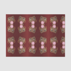 Papier Mousseline Femme noire, Afro rouge, Bubblegum rose