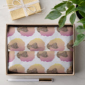 Papier Mousseline Femme noire, couleur orange et rose Afro (Cadeau)