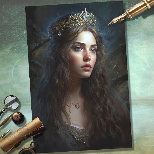 Papier Mousseline Femme nostalgique avec papier découpage Tiara 1