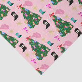 Papier Mousseline Femme rose moderne Botte occidentale Arbre de Noël (Détail)