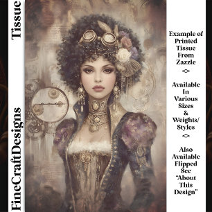 Papier Mousseline Femme Steampunk Glamour DM2LF Découpage