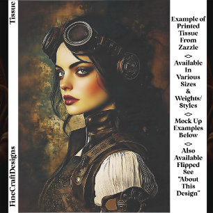 Papier Mousseline Femme Steampunk Gothique, Découpage Industriel EH9