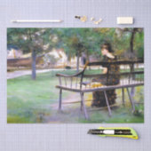 Papier Mousseline Femme sur un banc (par Edwin Austin Abbey) (Artisanat)