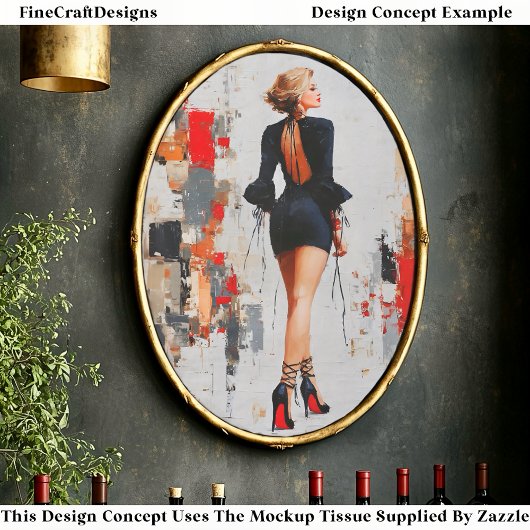 Papier Mousseline Femme urbaine moderne, talons à âme rouge EL3R Déc