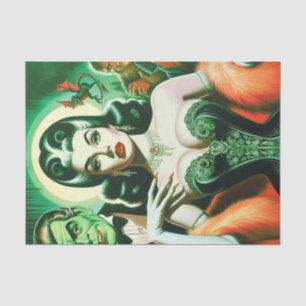 Papier Mousseline Femme vampire gothique vintage