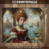 Papier Mousseline Femme vénitienne en somptueuse robe Renaissance