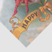 Papier Mousseline Femme victorienne Champagne Rouge Happy (Détail)