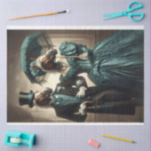 Papier Mousseline Femme victorienne Cheval Head Découpage Turquoise (Artisanat)