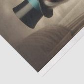 Papier Mousseline Femme victorienne Cheval Head Découpage Turquoise (Détail)